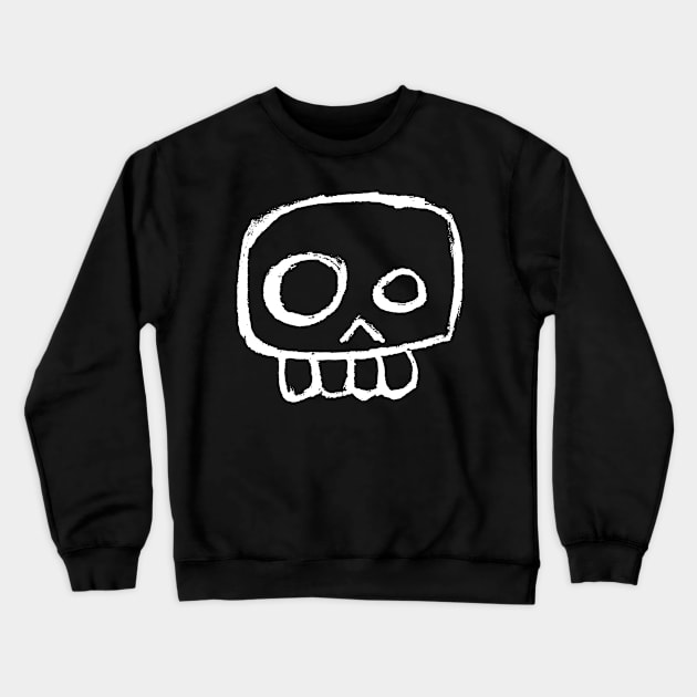 Agent Skully – Skull (white on black) Crewneck Sweatshirt by LiveForever